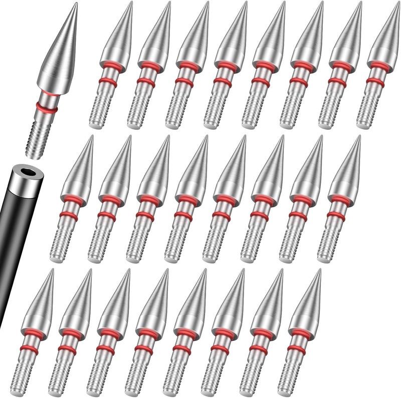 Pawfly 24 Pcs Field Tips, Archery Accessories, 5/16" Screw-in Bullet Points Archery Arrow Tips, Steel Archery Field Points Arrowheads for Recurve Bows Compound Bows & Crossbows - Image 1